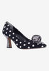Image of J. Reneé Karali Gingham/Dot Fabric Pump - Black/White