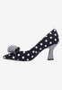 Image of J. Reneé Karali Gingham/Dot Fabric Pump - Black/White