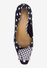Image of J. Reneé Karali Gingham/Dot Fabric Pump - Black/White