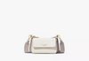 Image of Kate Spade Double Up Pebbled Leather Crossbody Bag - Taupe/Ivory