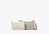 Image of Kate Spade Double Up Pebbled Leather Crossbody Bag - Taupe/Ivory
