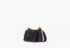 Image of Kate Spade Double Up Pebbled Leather Crossbody Bag - Black
