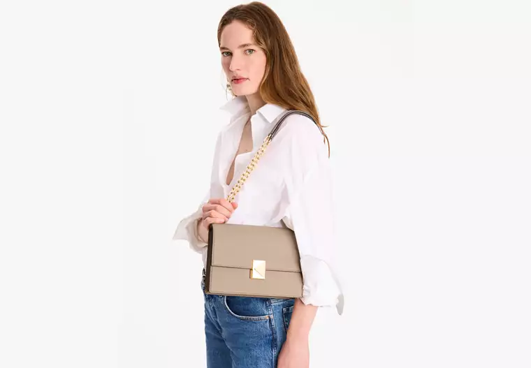 Kate Spade Deco Chain Shoulder Bag - Timeless Taupe