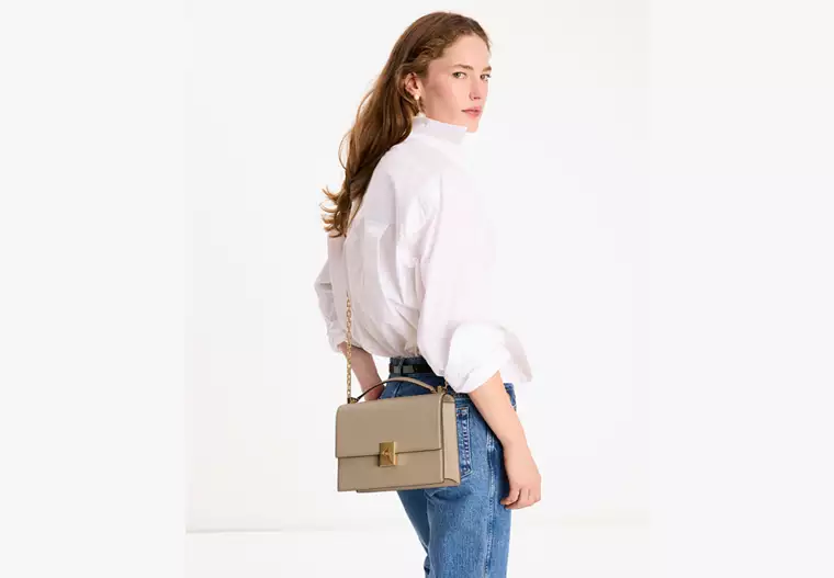 Kate Spade Deco Chain Shoulder Bag - Timeless Taupe