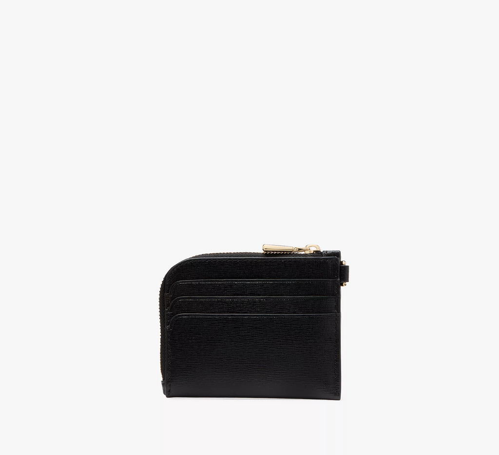 Kate Spade Devin Card Case Saffiano Leather Wristlet - Black