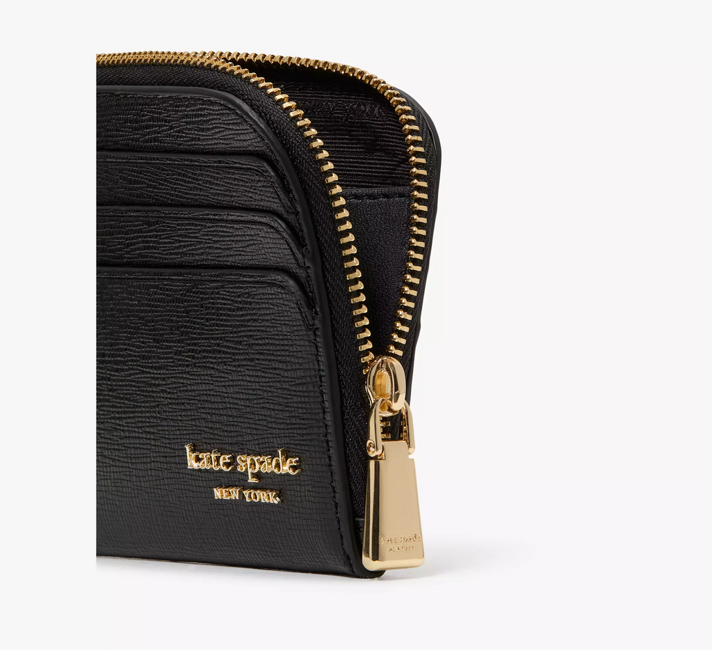 Kate Spade Devin Card Case Saffiano Leather Wristlet - Black