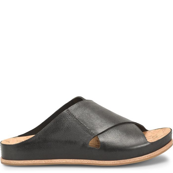 KorkEase Tutsi CrossBand Sandal Black Rippe's