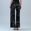 Image of Clara Sunwoo Dotted Line Print Signature Palazzo - Black/Taupe