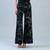Image of Clara Sunwoo Dotted Line Print Signature Palazzo - Black/Taupe