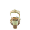 Image of L'Artiste by Spring Step Wildcat Mixed Media Leopard/Floral Block Heel Sandal-Lime Multi