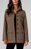 Image of Liverpool Funnel Neck Button Front Field Jacket - Chestnut Brown
