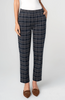 Image of Liverpool Kayla Plaid Print Pull-On Trouser - Navy/Tan