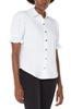 Image of Liverpool Snap Front Closure Puff Sleeve Shirt - White