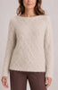 Image of Liverpool Long Sleeve Boat Neck Sweater - Light Camel Metallic