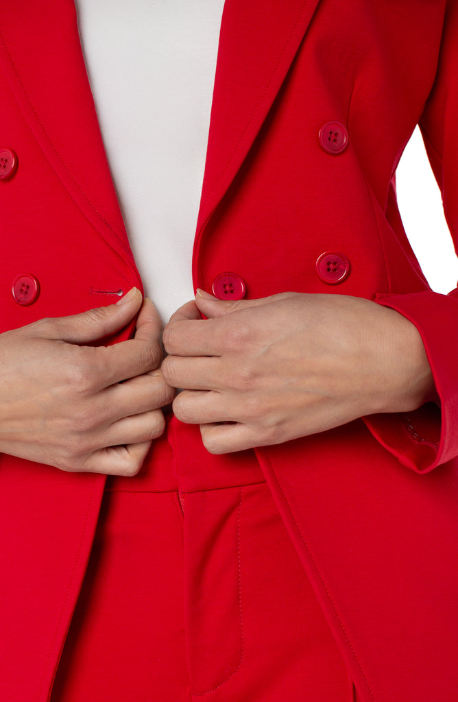 Liverpool Faux Double Breasted Jacket - Tango Red
