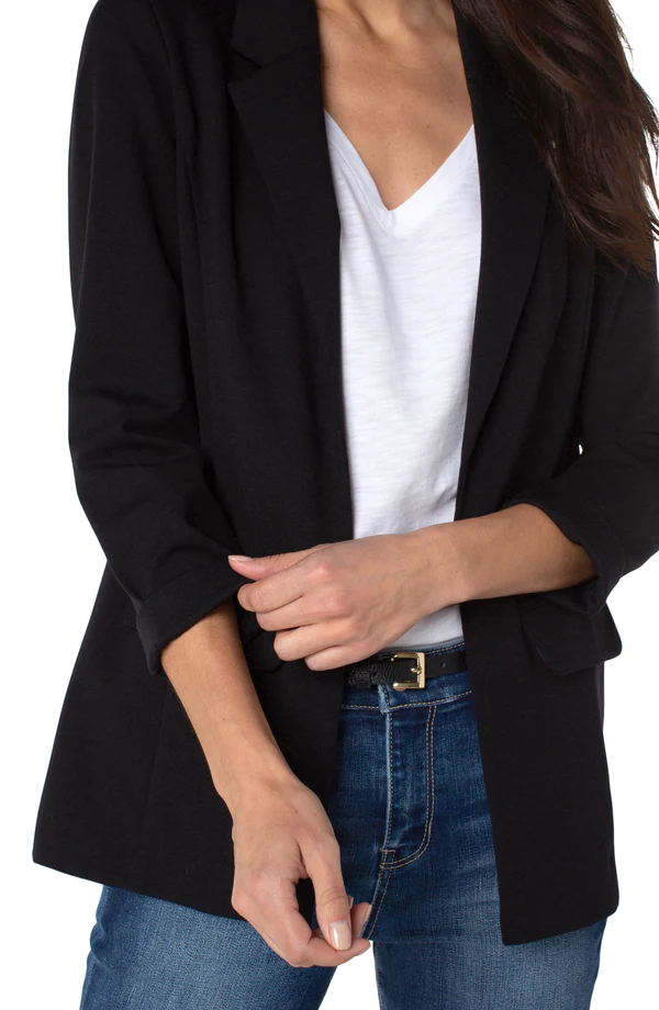Liverpool Open Front Boyfriend Blazer with Princess Darts - Black