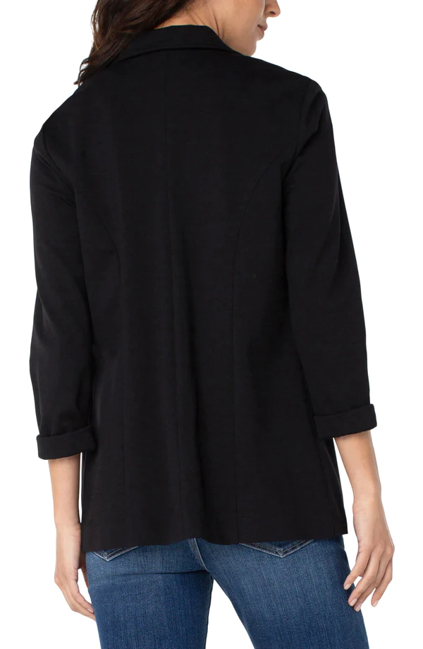 Liverpool Open Front Boyfriend Blazer with Princess Darts - Black