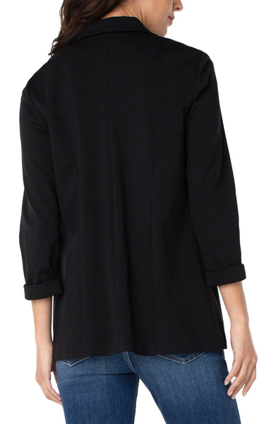 Liverpool Open Front Boyfriend Blazer with Princess Darts - Black