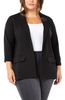 Image of Liverpool Plus Size Open Front Boyfriend Blazer with Princess Darts - Black