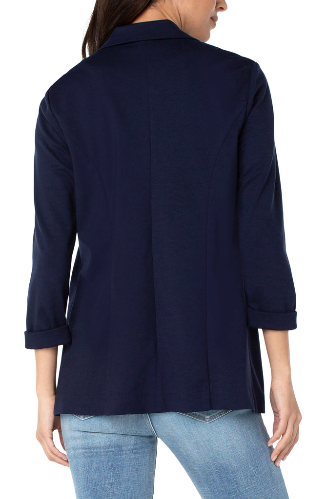 Liverpool Open Front Boyfriend Blazer with Princess Darts - Cadet Blue