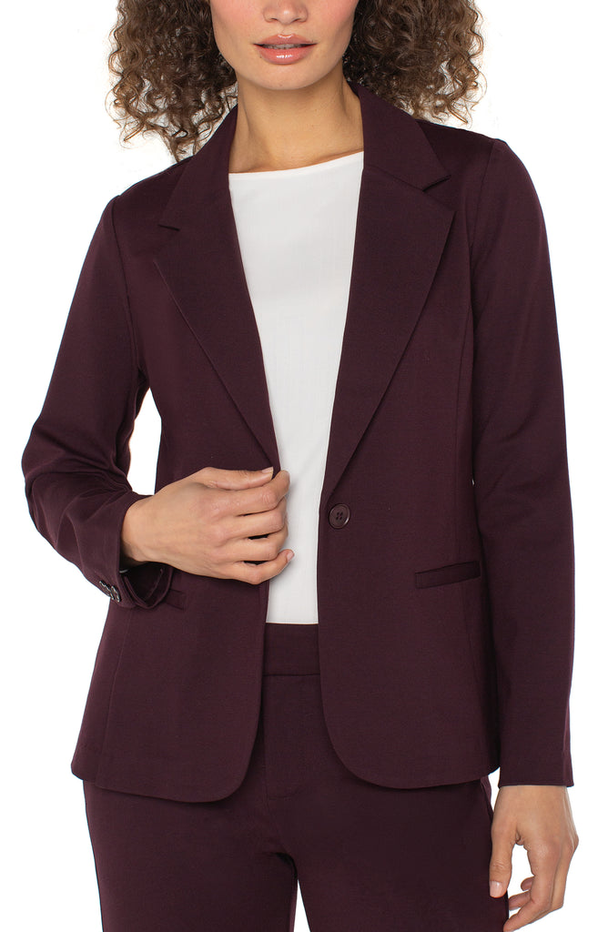 Liverpool Fitted Blazer - Dark Plum