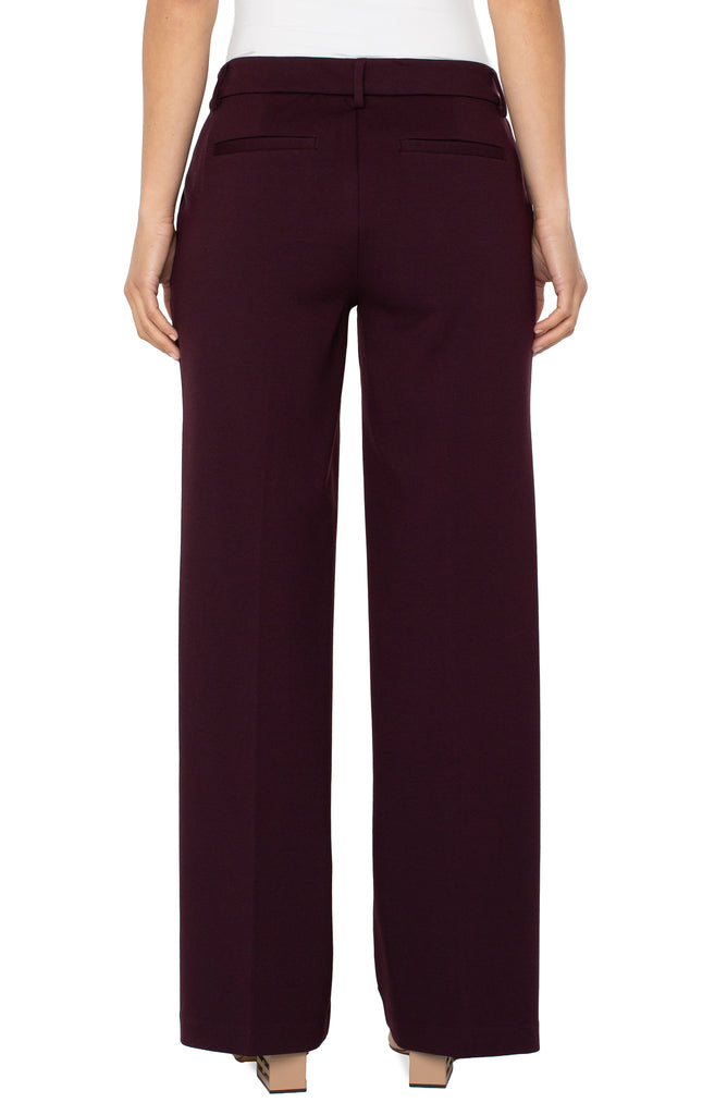 Liverpool Kelsey Wide Leg Trouser - Dark Plum