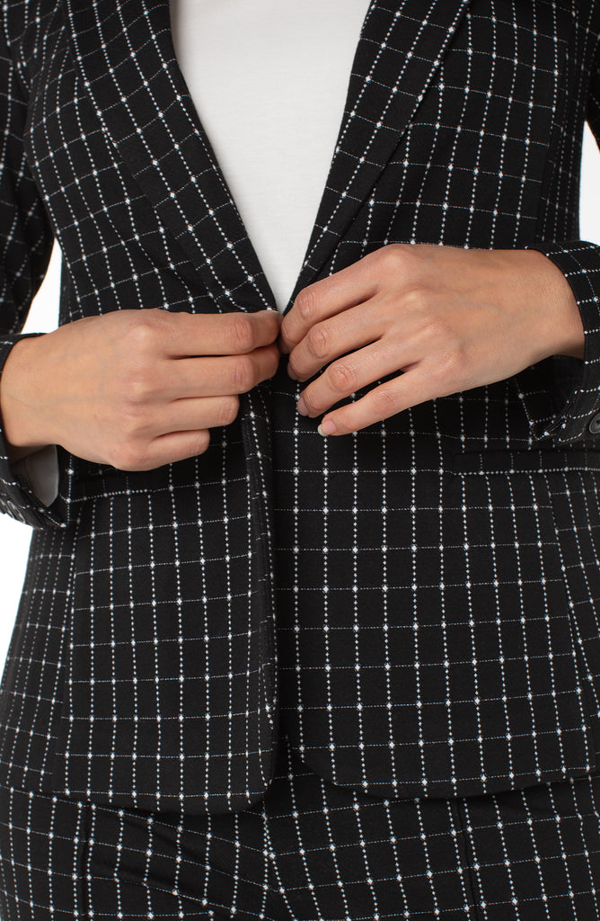 Liverpool Windowpane Check Fitted Blazer - Black/White