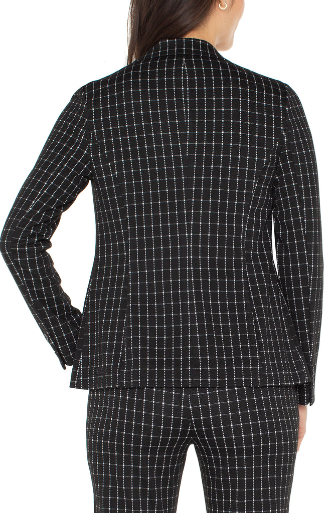 Liverpool Windowpane Check Fitted Blazer - Black/White