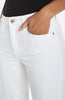 Image of Liverpool Kennedy Crop Straight Leg Jean with Pearl Trim - Bright White