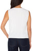 Image of Liverpool Pleated Knit Sleeveless Boat Neck Shirt - Vintage White