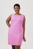 Image of Lulu-B Geometric Print Sleeveless Travel Dress - Pink/White/Green