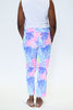 Image of Lulu-B Coral Print Pull On Capri Pants - Multicolor