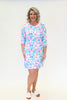 Image of Lulu-B Pastel Floral Print Ruffle Trim Dress - Multicolor