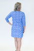 Image of Lulu-B Chevron Print 3/4 Sleeve Cha Cha Dress - Blue/Multicolor *Take 35% Off*
