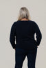 Image of Lulu-B Crew Neck Long Sleeve Chenille Sweater with Pockets - Navy