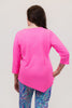 Image of Lulu-B Scoop Neck Point Hem Top - Hot Pink