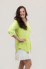 Image of Lulu-B Scoop Neck Point Hem Top - Key Lime