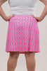 Image of Lulu-B Geometric Print Classic Pull On Zip Skort - Pink/White/Green