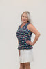 Image of Lulu-B V-Neck Cocktails Print Tank - Navy/Multicolor