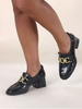 Image of MLV Shoes Carolina Patent Leather Block Heel Loafer - Black