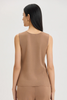Image of Ming Wang Mid-Length Scoop Neck Knit Tank Top - Warm Taupe