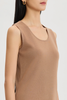 Image of Ming Wang Mid-Length Scoop Neck Knit Tank Top - Warm Taupe