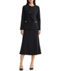 Image of Ming Wang Stretch Deco Crepe Asymmetric Drape Front Zip Jacket - Black
