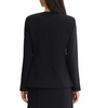 Image of Ming Wang Stretch Deco Crepe Asymmetric Drape Front Zip Jacket - Black