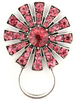 Image of Crystal Embellished Starburst Magnetic Eyeglass Holder Brooch - Pink/Silver