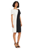 Image of Maggy London Short Sleeve Color Block Sheath Cocktail Dress - Black/White