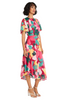 Image of Maggy London Floral Print Asymmetric Dress - Multicolor *Take 35% Off*