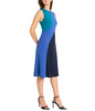 Image of Maggy London Sleeveless Color Block Scuba Crepe Fit & Flare Midi Dress - Navy/Blue/Teal