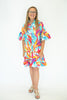 Image of Maude Vivante Zara Button Front Cotton Shirt Dress - Marine Flora Print