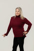 Image of Metric Knits Button Cuff Turtleneck - Dark Cherry